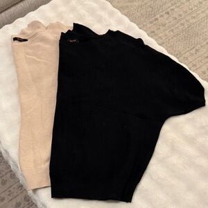 Bundle of two Quince cotton and cashmere sweaters-short sleeve